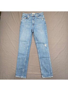 Paige Size 27 Womens Sarah Slim Jeans Light Blue Distressed Denim